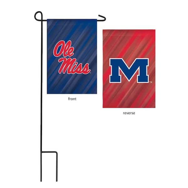 1 ft. x 1-1/2 ft. University of Mississippi 2-Sided Garden Flag with 3-2/3 ft. Metal Flagpole