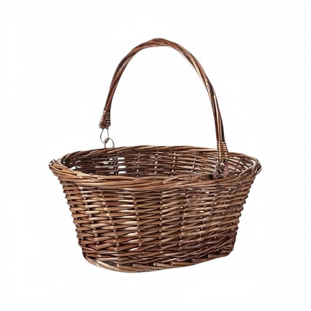 Numhew Brown 6 Pcs Small Wicker Picnic Basket with Handle Flower Girl