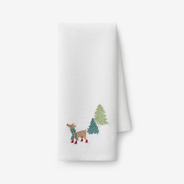 Company Cotton Embroidered Novelty Tabletop Green Seasonal Cotton Single Tea Towel