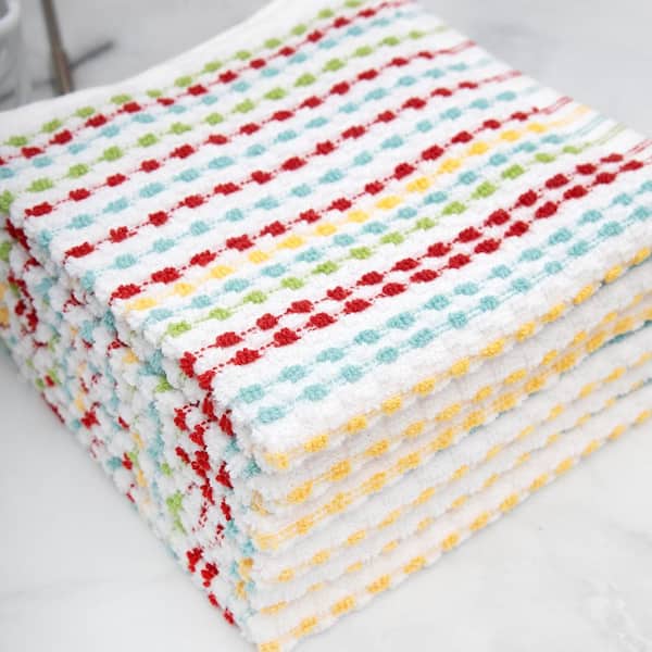 RITZ Neutral Multicolor Pebble Cotton Bar Mop Dish Cloth Set of 6 90449 -  The Home Depot