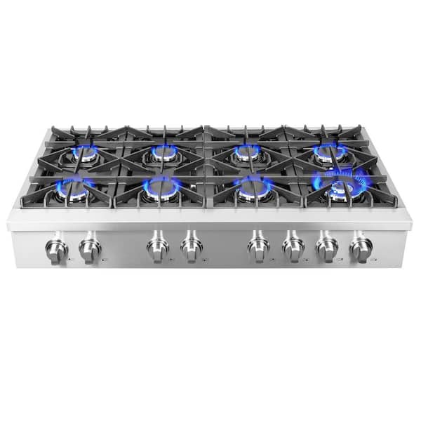 Forno Alta Qualita 48 in. Gas 8 Sealed Burners 107,000 BTU All 430 Stainless Steel