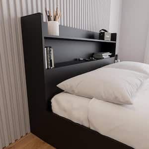 Hunter Black Queen Size Bookcase Headboard