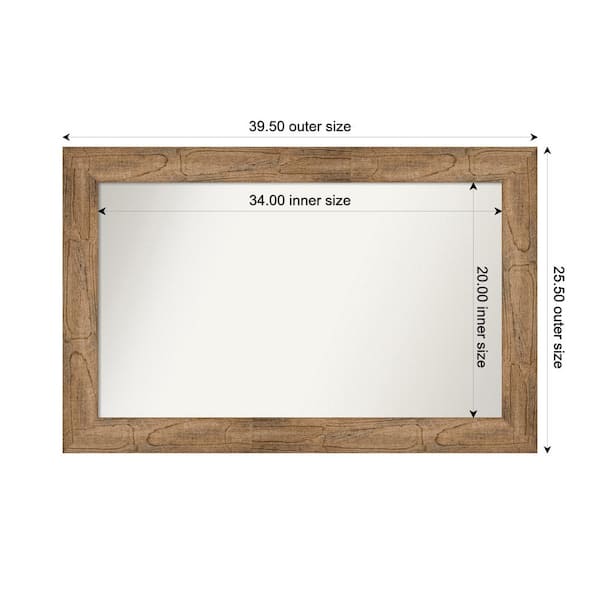 Amanti Art Owl Brown 39.5 in. W. x 25.5 in. Custom Non-Beveled Wood Framed Bathroom Vanity Wall Mirror