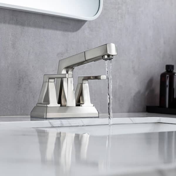 8 in. Widespread Double Handle Bathroom Sink Faucet in Brushed Nickel