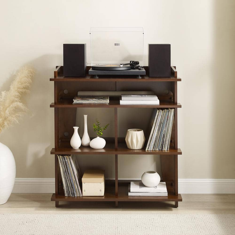 Mahogany 41.5'' Turntable Console with Record Storage