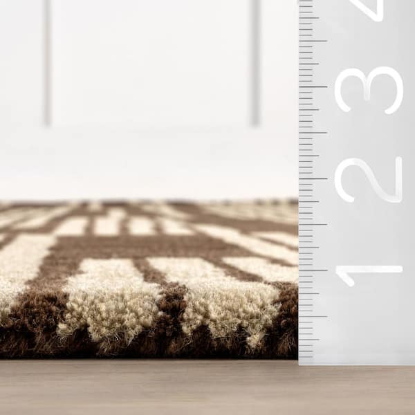 Tara Striped Wool Brown 9 ft. x 12 ft. Indoor/Outdoor Patio Rug