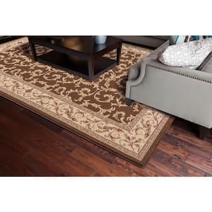 Jewel Collection Veronica Brown Rectangle Indoor 9 ft. 3 in. x 12 ft. 6 in. Area Rug