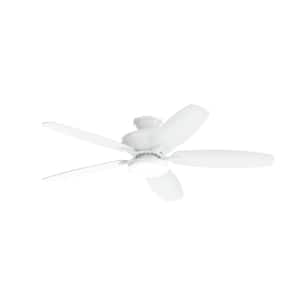Renew Designer 52 in. LED Indoor/Outdoor Matte White Dual Mount Ceiling Fan with Remote