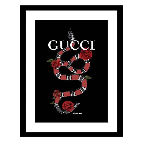 VENICE BEACH Collections Fashion Designer Snake Image by Fairchild Paris 1 Piece Framed Graphic Print Abstract Poster Art Print 18 in. x 14 in.