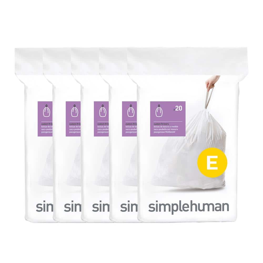 20 Liter Code E Custom-Fit Bathroom Drawstring Trash Bag Liners (100 Ct. Di