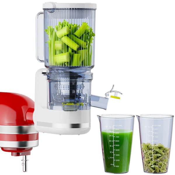 Cold Press Masticating Juicer Attachment for KitchenAid Stand Mixer, 4.9 Inch Wide Chute, 2 Cups Included