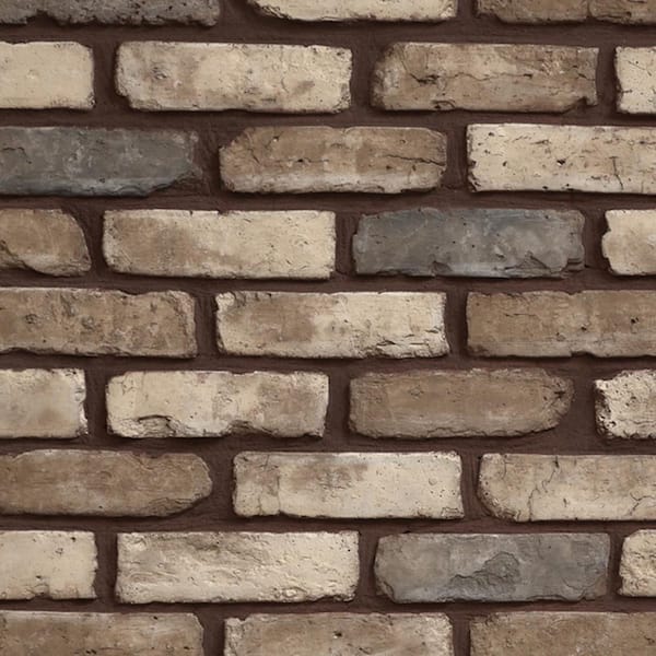 Koni Brick Old Chicago Cafe 7.08 in. x 2.50 in. Thin Brick 7.87 lin. ft. Corners Manufactured Stone Siding