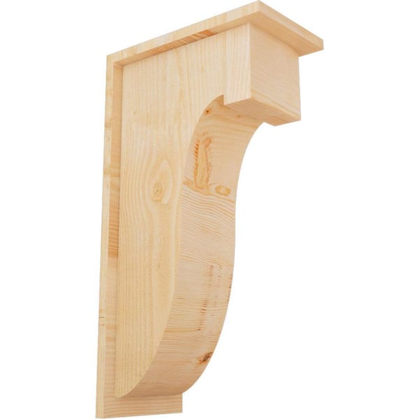 Ekena Millwork 8 in. x 14 in. x 26 in. Douglas Fir Del Monte Rough Sawn Corbel with Backplate