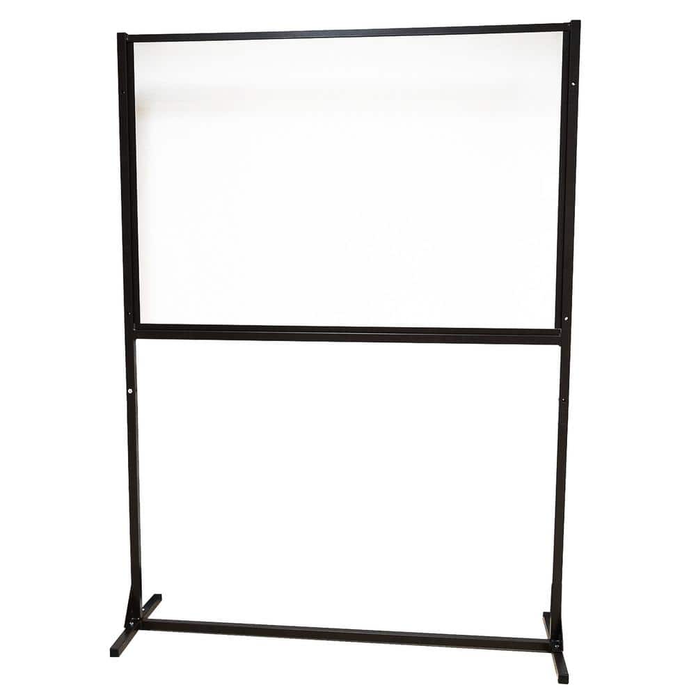 48 in. x 66 in. x 1 in. Protective Sneeze Plexi Shield - SCO with Levelers