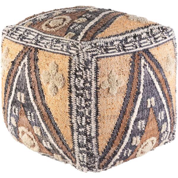 Artistic Weavers Chandler Navy Global Jute 18 in. L x 18 in. W x 18 in. H Pouf