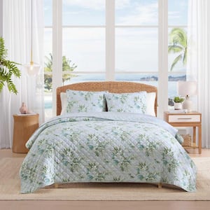 Laura Ashley Peony Garden 3-Piece Blue Reversible 100% Cotton King