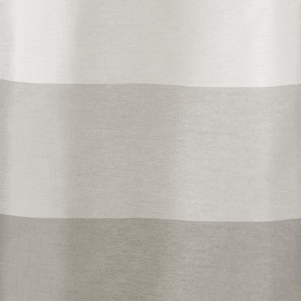 Chateau Dove Grey Stripe Light Filtering Grommet Top Curtain, 54 in. W x 84 in. L (Set of 2)