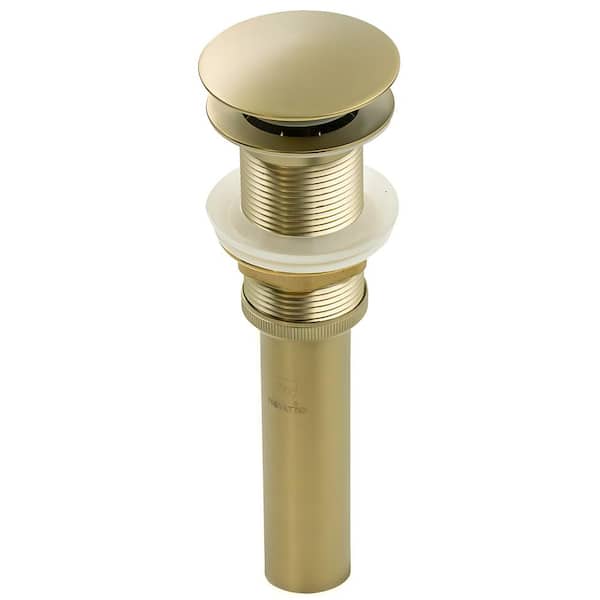 Novatto Single Bathroom Vessel Sink Pop Up Drain without Overflow in Satin Brass