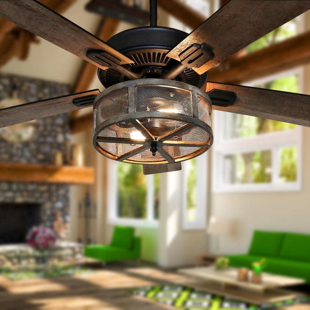 52" Oil Rubbed Bronze WiFi Smart Ceiling Fan with LED Light