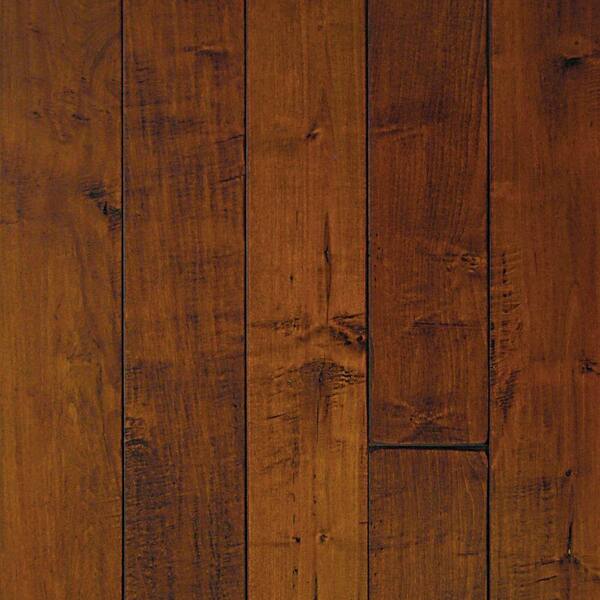 Millstead Take Home Sample - Hand Scraped Maple Spice Solid Hardwood Flooring - 5 in. x 7 in.