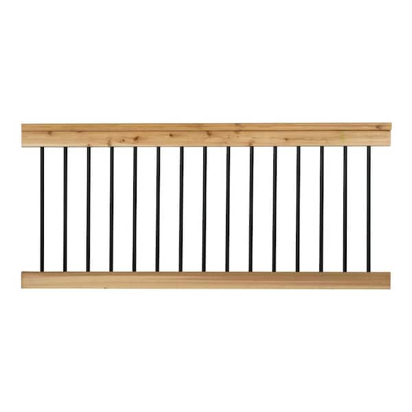 Unbranded 6 ft. Aluminum and Western Red Cedar Pre-Assembled Rail Kit