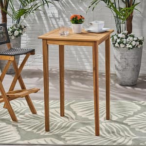 Polaris 41 in. Teak Brown Square Wood Outdoor Dining Table