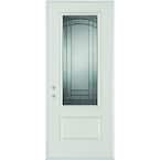 36 in. x 80 in. Chatham 3/4 Lite 1-Panel Painted Right-Hand Inswing Steel Prehung Front Door
