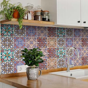 Multicolor H77 4 in. x 4 in. Vinyl Peel and Stick Tile (24 Tiles, 2.67 sq. ft. /Pack)