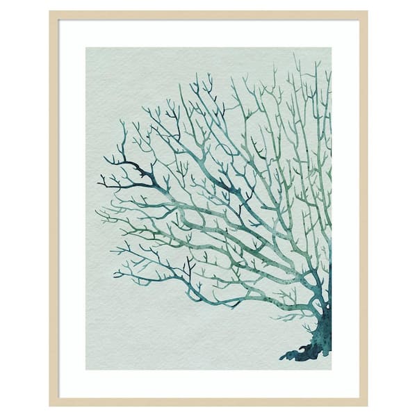 Amanti Art Seaglass Shadow II by Grace Popp 33 in. W x 41 in. H. Wood Framed Wall Art Print Framed in Brown