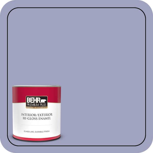 BEHR PREMIUM PLUS 1 qt. #630D-4 Ruffled Iris Hi-Gloss Enamel Interior/Exterior Paint & Primer