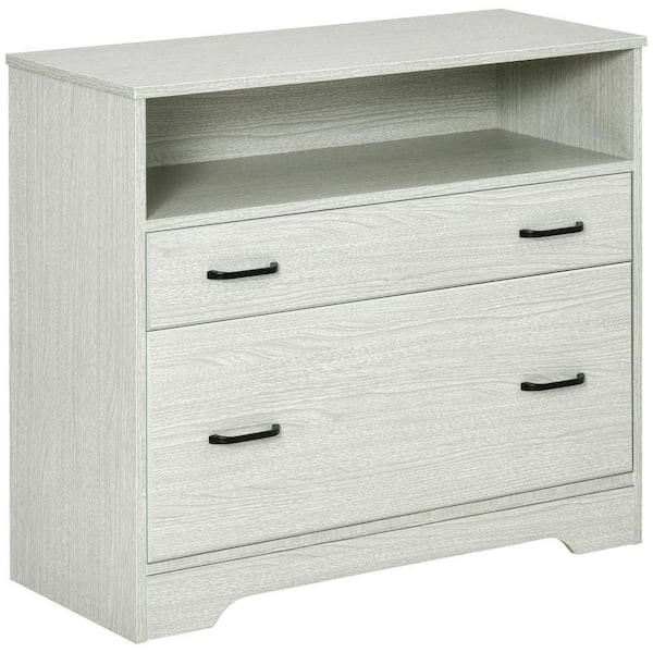Vinsetto Grey Lateral File Cabinet with 2-Drawers Fits Letter Sized Papers