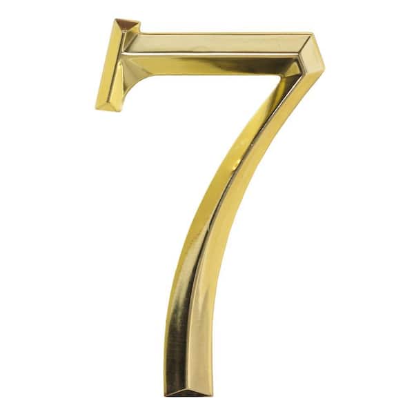 Whitehall Products Classic 6 in. Polished Brass Number 7
