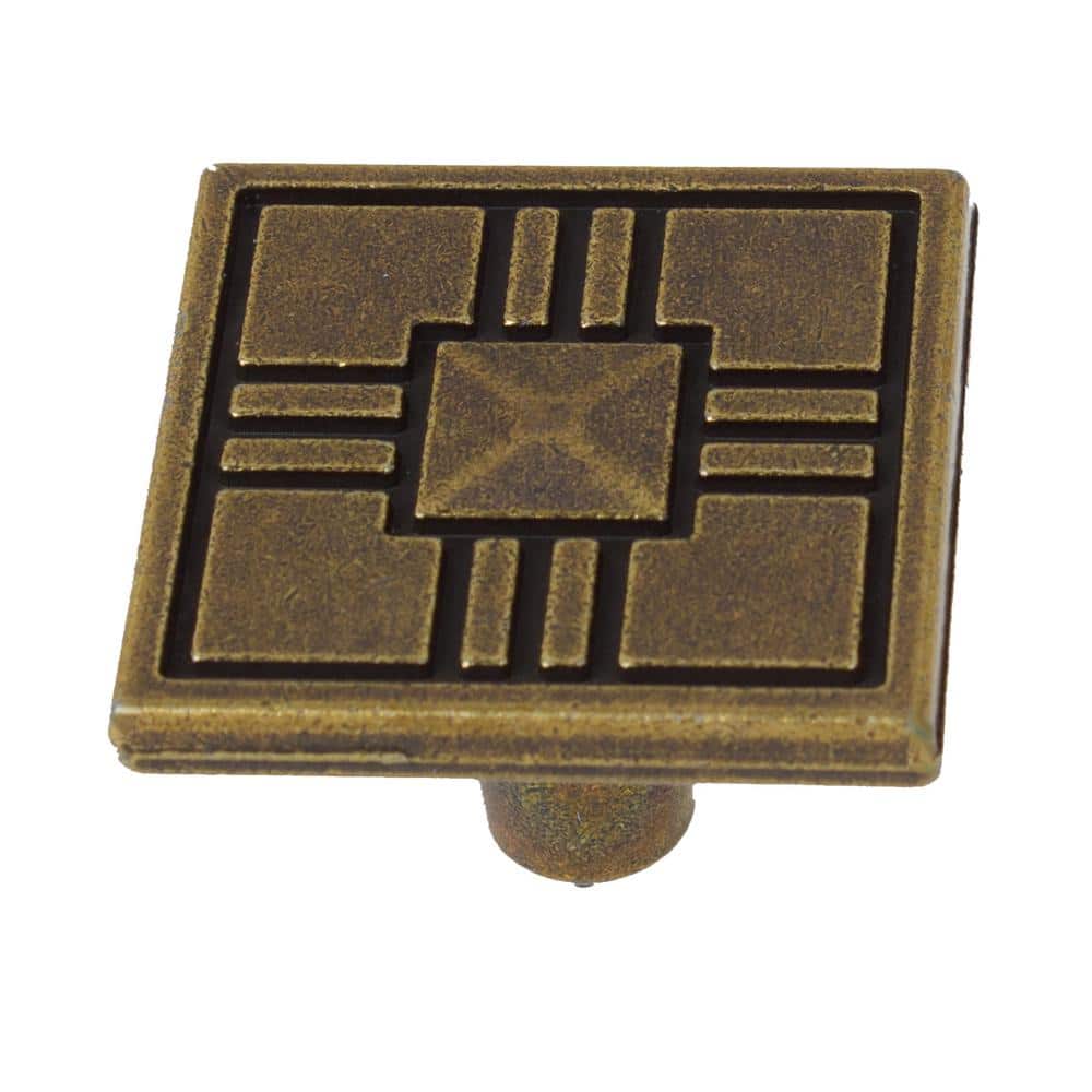 1-1/4 in. Antique Brass Craftsman Collection Square Cabinet Knobs (10-Pack) price history on PriceWatchPro