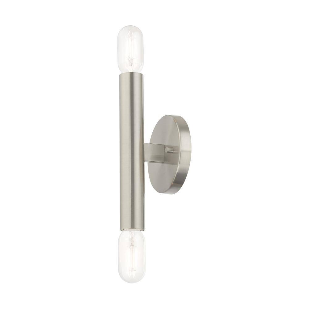 Copenhagen Brushed Nickel 2-Light Industrial Wall Sconce