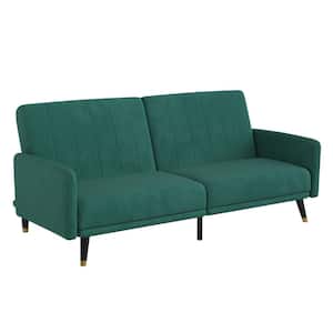74 in. W Round Arm Fabric 2-Seat Living Room Sofa in Green