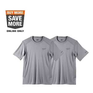 Men's Small Gray WORKSKIN Light Weight Performance Short-Sleeve T-Shirts (2-Pack)