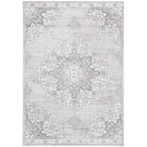 Brentwood Gray/Ivory 4 ft. x 6 ft. Geometric Area Rug