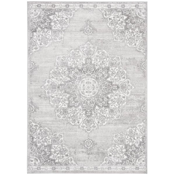 Brentwood Gray/Ivory 4 ft. x 6 ft. Geometric Area Rug