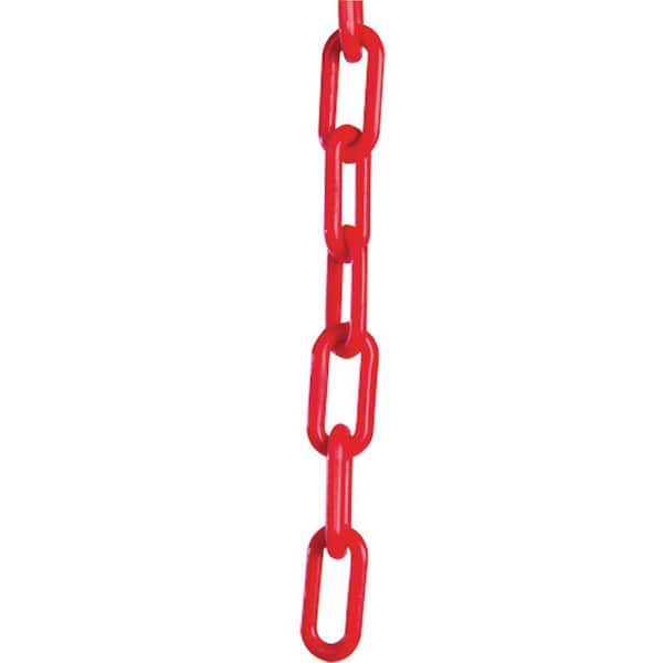 1.5 in. (#6, 38 mm) x 50 ft. Red Plastic Chain