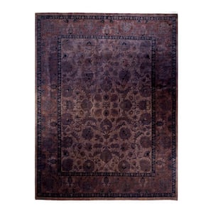 One-of-a-Kind Contemporary Brown 8 ft. x 10 ft. Hand Knotted Overdyed Area Rug