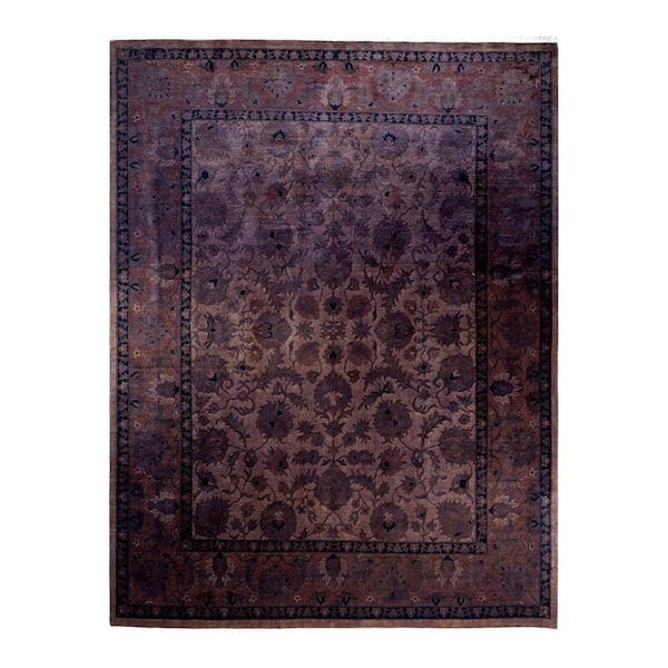 Solo Rugs One-of-a-Kind Contemporary Brown 8 ft. x 10 ft. Hand Knotted Overdyed Area Rug