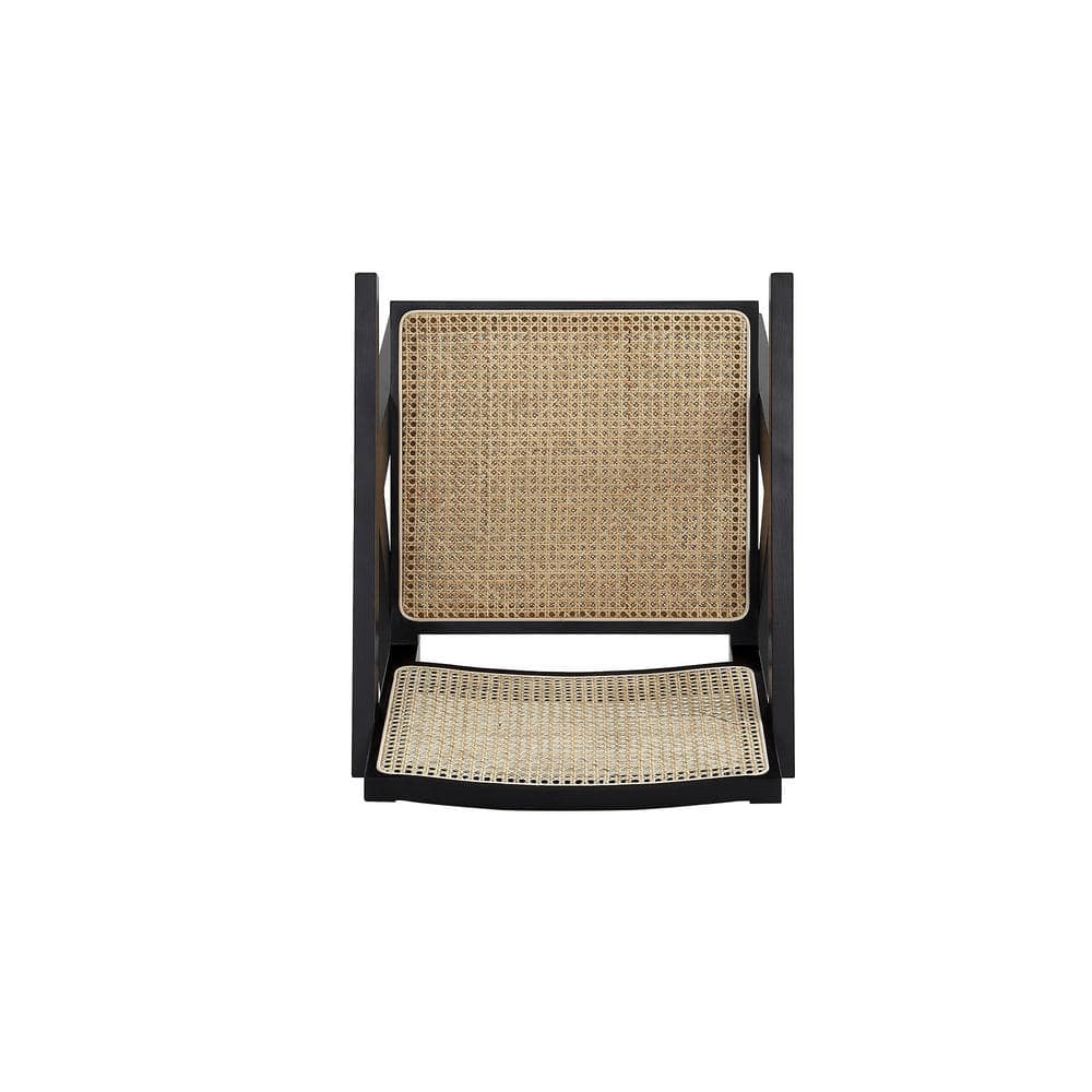 Hamlet Black and Natural Cane Wood Accent Armchair
