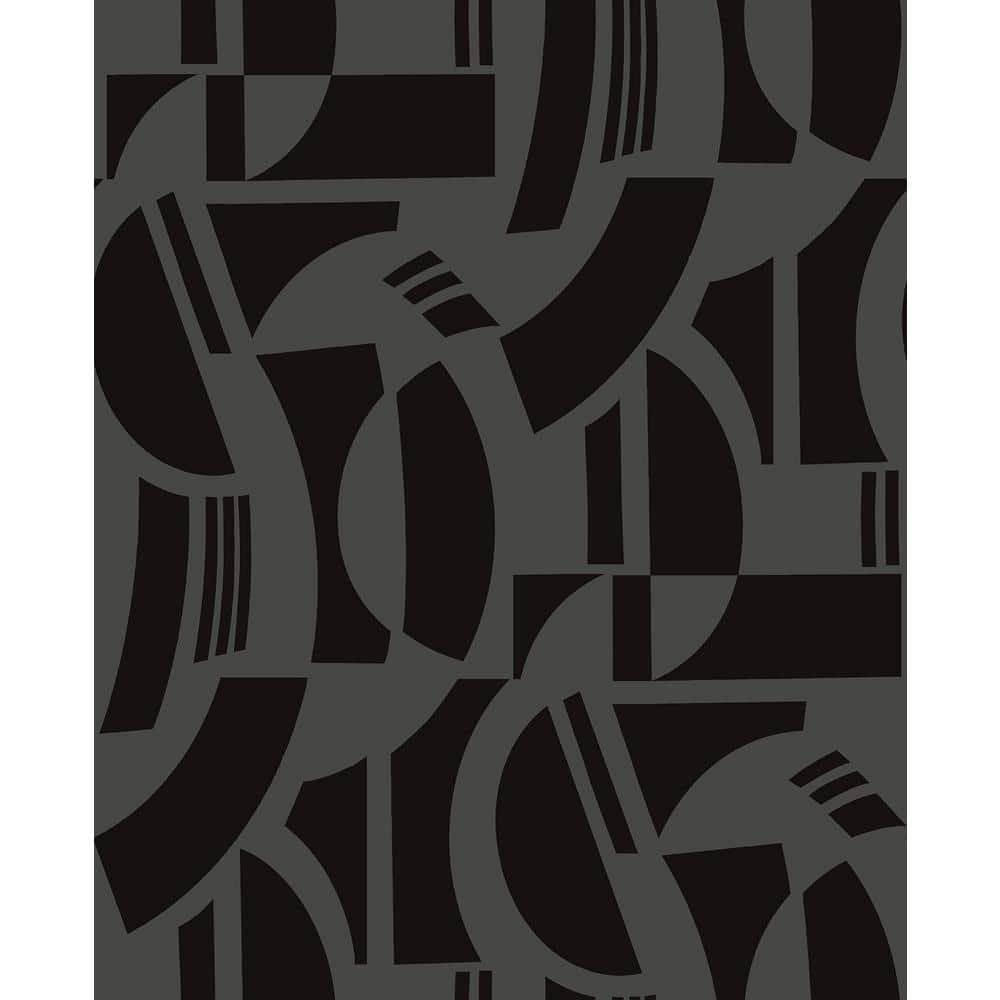 Carter Black Geometric Flock Wallpaper Sample price history on PriceWatchPro