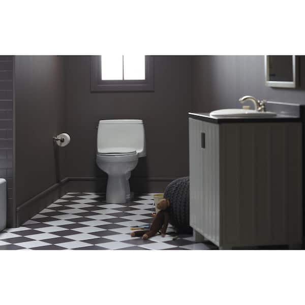 KOHLER Santa Rosa Comfort Height 1-piece 1.28 GPF Single Flush Compact Elongated Toilet with AquaPiston Flush in Almond
