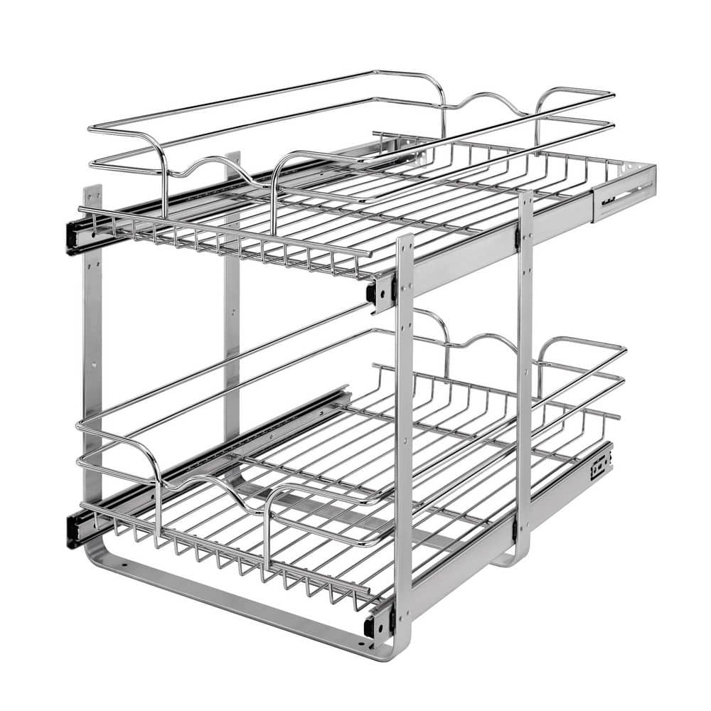 COMFECTO Comfecto Under Shelf Basket, 2 Pack Stainless Steel Wire