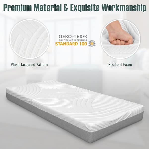 Costway 8 in. Jacquard Twin XL Bed Mattress Gel Memory Foam Soft Folding  Mattress for Adjustable Bed HU10148-TXL - The Home Depot