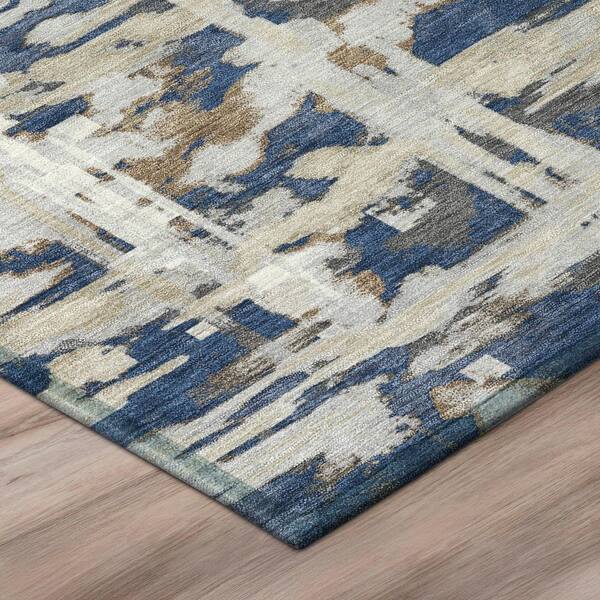 Chantille Machine Washable Indoor/Outdoor Abstract ACN2928 Navy 10 ft. x 14 ft. Area Rug