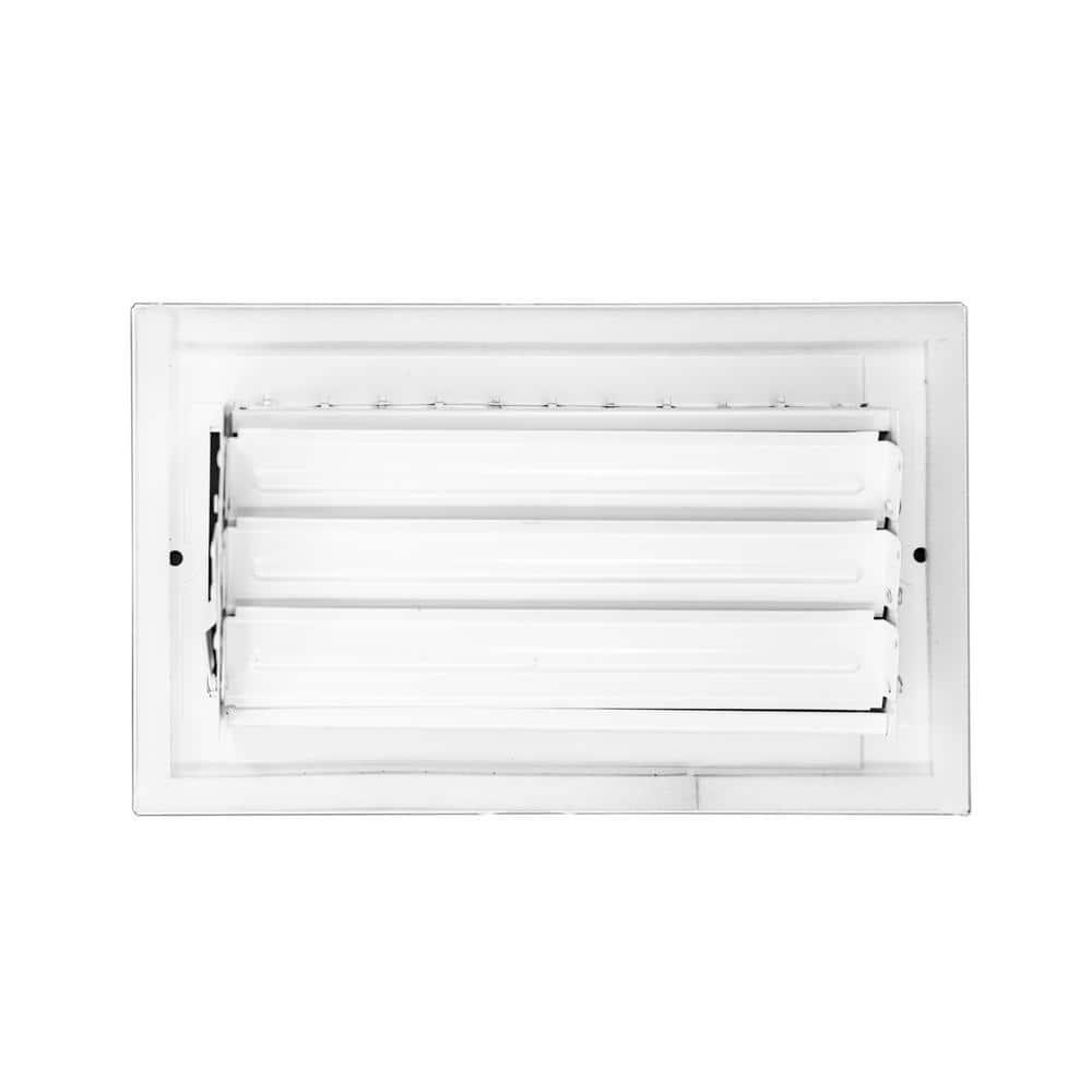 White Adjustable Single Deflection 8x4 Supply Register
