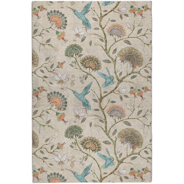 Dream Shag Premium Machine Washable Abstract ADS174 Beige 10 ft. x 14 ft. Area Rug