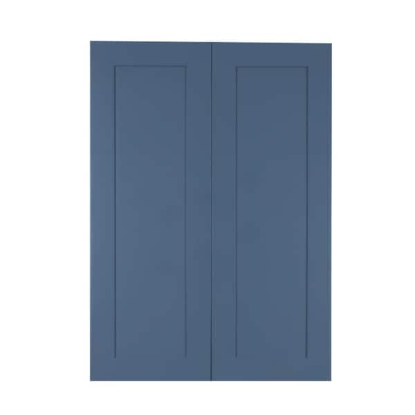 LIFEART CABINETRY Lancaster Blue Plywood Shaker Stock Assembled Wall Kitchen Cabinet 36 in. W x 42 in. H x 12 in. D